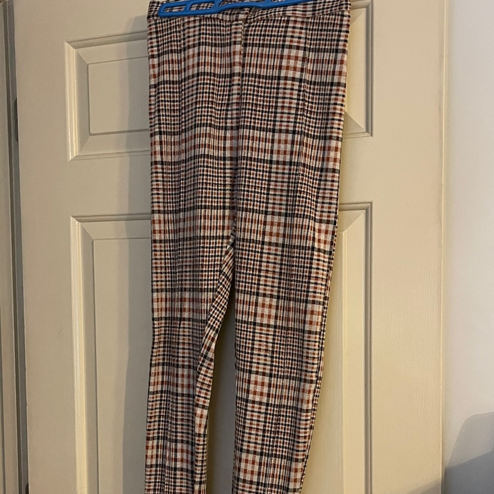 Plaid Free People High waisted skinny pants